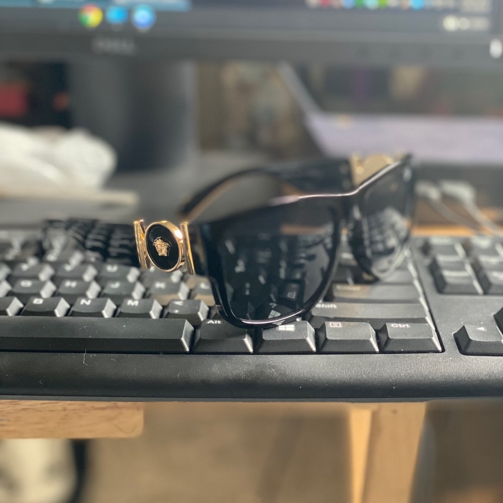 Black and Gold Versace Sunglasses